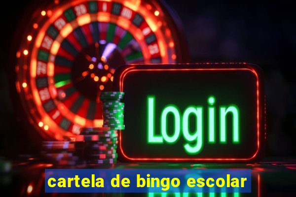 cartela de bingo escolar