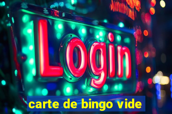 carte de bingo vide