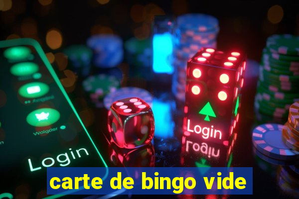 carte de bingo vide