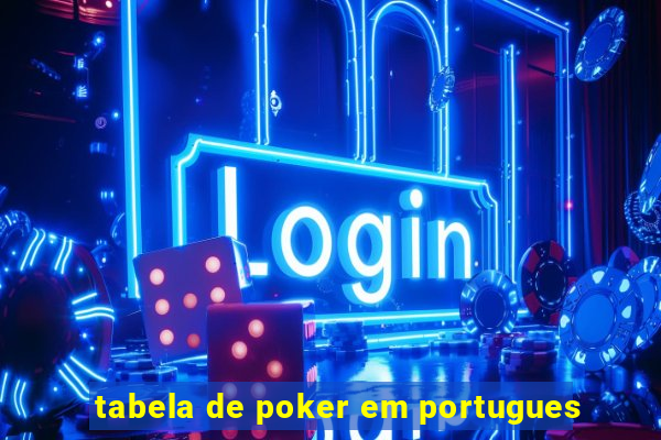 tabela de poker em portugues