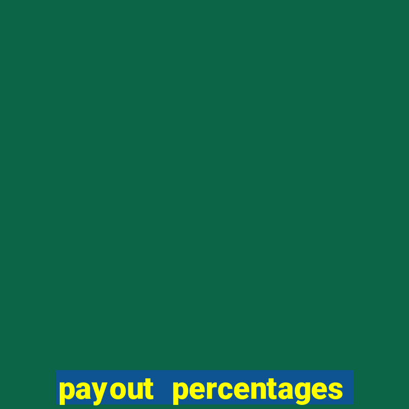 payout percentages of slot machines