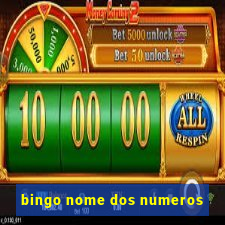 bingo nome dos numeros