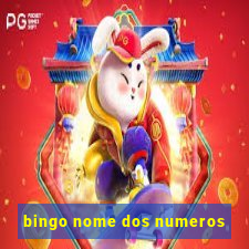 bingo nome dos numeros