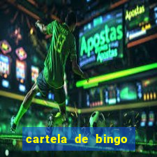 cartela de bingo para preencher