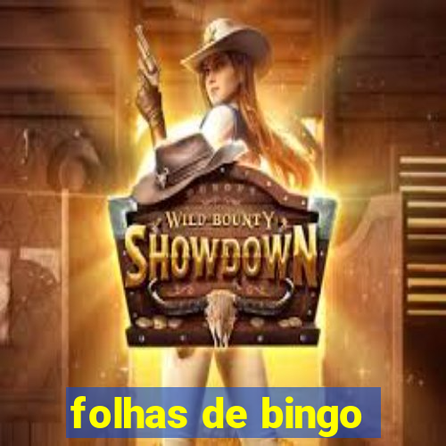 folhas de bingo