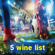 5 wine list