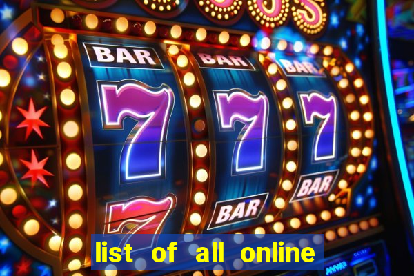 list of all online bingo sites