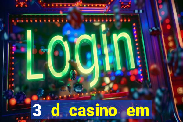 3 d casino em movimento com baralho