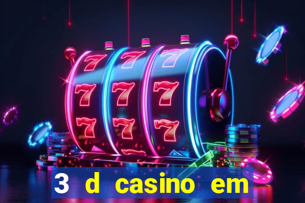 3 d casino em movimento com baralho