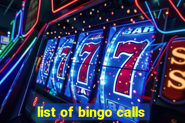 list of bingo calls