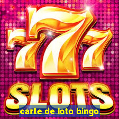 carte de loto bingo