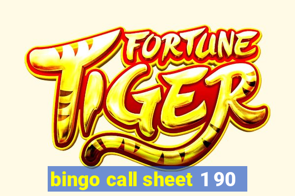 bingo call sheet 1 90